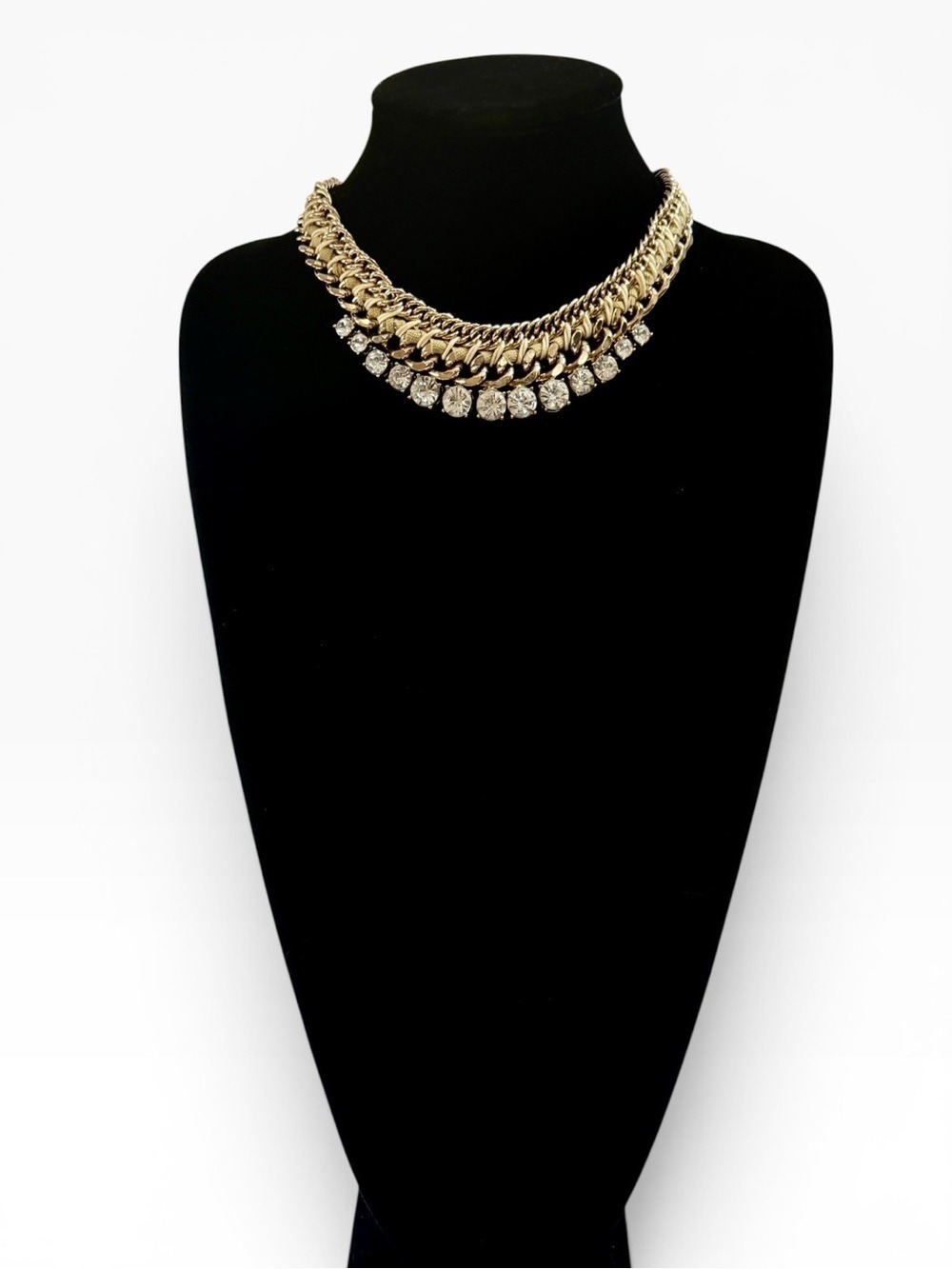 LOFT Braided Gold Crystal Choker Necklace | Glam Statement | NWT